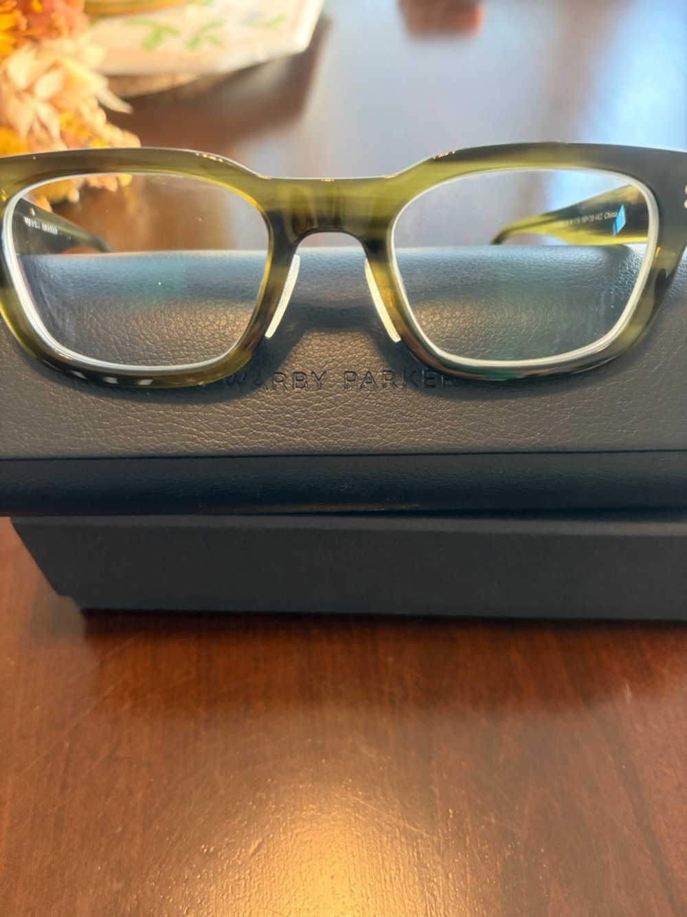 Warby Parker Women’s Olive Green Acetate Square Glasses